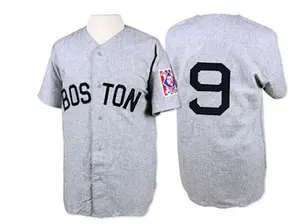 Men's Mitchell and Ness 1939 Boston Red Sox #9 Ted Williams Authentic Grey  Throwback MLB Jersey